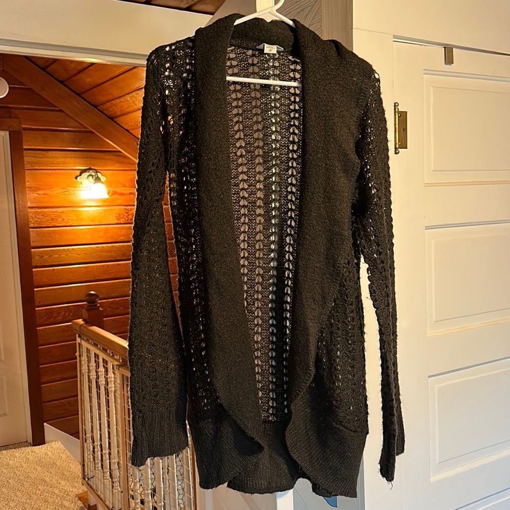 Kirra dark brown knit cardigan